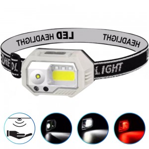 Ліхтар налобний SH-S9-XPE+COB+3SMD(Red), Motion Sensor, Li-Ion акумулятор, ЗП Type-C, Box