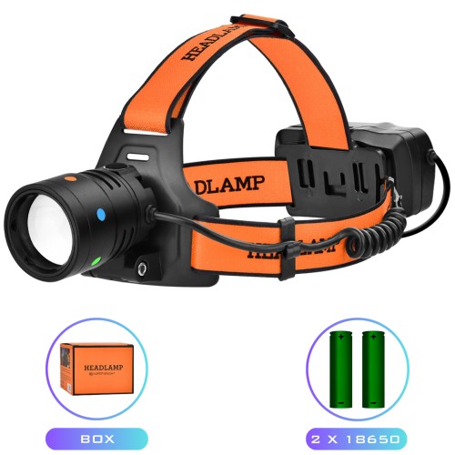 Ліхтар налобний NIGHT VISION FLUORESCENCE BL-T210-TG, 2x18650, 1 РЕЖИМ, ЗП Type-C, zoom