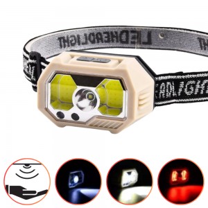 Ліхтар налобний SH-S31-XPE+COB(White+Red), Motion Sensor, Li-Ion акумулятор, ЗП Type-C, Box