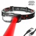 Ліхтар налобний 1804-LED(Red)+COB(White), 1x18650, ЗП Type-C