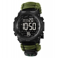 Годинники наручні 1845AG SKMEI PARACORD, ARMY GREEN, Compass, термометр, свисток, кресало Годинники наручні 1845AG SKMEI PARACORD, ARMY GREEN, Compass, термометр, свисток, кресало
