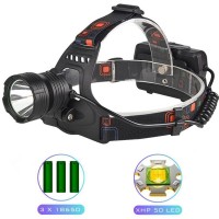 Ліхтар налобний XQ-218-HP50, Power Bank, 3x18650, signal light, індикація заряду, ЗП Type-C, Box