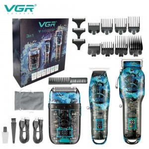 Комплект VGR 3 в 1 V-645 акумуляторна машинка для стриження (clipper), триммер та електробритва (шейвер) Комплект VGR 3 в 1 V-645 акумуляторна машинка для стриження (clipper), триммер та електробритва (шейвер)