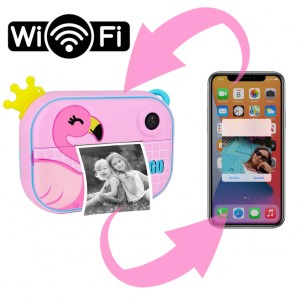 Дитячий фотоапарат миттєвого друку YT008 PINK FLAMINGO з підтримкою microSD card, 3Y+, WiFi Дитячий фотоапарат миттєвого друку YT008 PINK FLAMINGO з підтримкою microSD card, 3Y+, WiFi