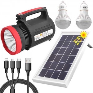 Ліхтар переносний Luxury 1902 T, 5W+22SMD, 2 лампи 3W, Power Bank, вбуд. акум., сонячна батарея, ЗП 220V, Box