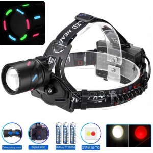 Ліхтар налобний NIGHT VISION FLUORESCENCE CT012-3L-2TG(white+red), 3x18650, Type-C, zoom, Box Ліхтар налобний NIGHT VISION FLUORESCENCE CT012-3L-2TG(white+red), 3x18650, Type-C, zoom, Box