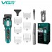 Акумуляторна машинка для стрижки (clipper) VGR V-600 GREEN, 6 насадок, регулятор висоти, LED display, 7000 RPM