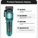 Акумуляторна машинка для стрижки (clipper) VGR V-600 GREEN, 6 насадок, регулятор висоти, LED display, 7000 RPM