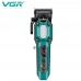 Акумуляторна машинка для стрижки (clipper) VGR V-600 GREEN, 6 насадок, регулятор висоти, LED display, 7000 RPM
