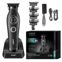 Тример VGR V-880T BLACK, EXTERNAL ROTOR MOTOR, MIM BLADE, 4 насадки, док-станція Тример VGR V-880T BLACK, EXTERNAL ROTOR MOTOR, MIM BLADE, 4 насадки, док-станція