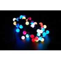 Гирлянда матовый шарик LED 80, 7м, флеш, 7 мм, RGB, провод-черный RD-7105