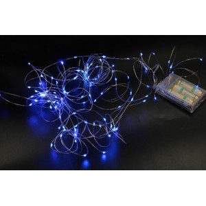 Гірлянда Крапля роси на мідному дроті на батарейках (Xmas Copper Battery box) Led 100, синя Гірлянда Крапля роси на мідному дроті на батарейках (Xmas Copper Battery box) Led 100, синя