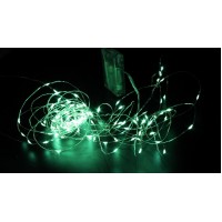 Гірлянда Крапля роси на мідному дроті на батарейках Led 100, зелена