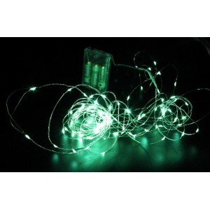 Гирлянда Капля росы на медном проводе на батарейках Led 200, зеленый Гирлянда Капля росы на медном проводе на батарейках Led 200, зеленый