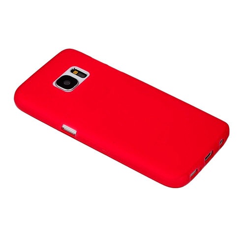 Силиконовая накладка прозрачная Samsung S7 красный