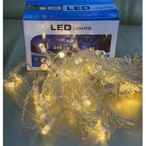 Гирлянда бахрома Шестигранник 3555, 120 LED, белый провод, теплый белый, 3×0.7м Гирлянда бахрома Шестигранник 3555, 120 LED, белый провод, теплый белый, 3×0.7м