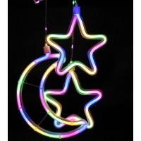 Гирлянда Месяц со звездой (Xmas Copper curtain ball lamp) RGB, 3M на 0.7M, 9M-1