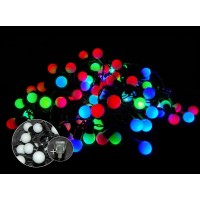 Гирлянда штора бахрома Шарики 577 LED 120, RGB, черный провод, 3×0.7 метра 