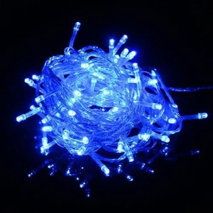 Гирлянда Xmas LED 100, прозрачный провод, синяя  B-1