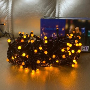 Гирлянда YE-2098 LED 300, желтый, черный провод, 17 м, 8 режимов свечения 