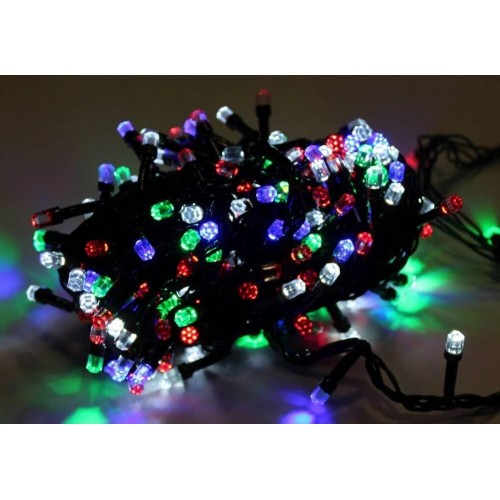 Гирлянда Шестигранник  LED 100, RGB, черный провод, 7 м