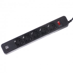 Сетевой фильтр (удлинитель) 2USB SP5 на 5 розеток, 3m