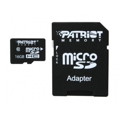microSDHC (UHS-1) Patriot LX Series 16Gb class 10 + SD-адаптер