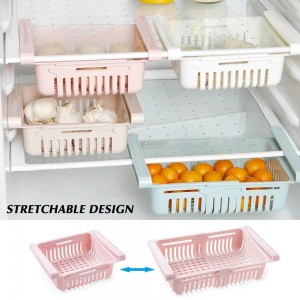 Розсувний пластиковий контейнер для зберігання продуктів в холодильнику Storage Rack
