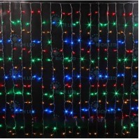 Гирлянда Штора LED 360 RGB, прозрачный провод