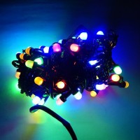 Гирлянда LED 200 RGB, черный провод, перламутр