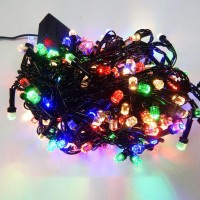 Гирлянда LED 300 RGB, черный провод, кристалл, 26 м