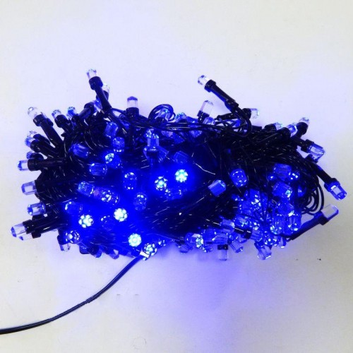 Гирлянда светодиодная LED 300 1-38 синяя, черный провод кристалл