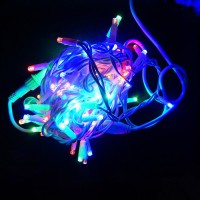 Гирлянда Уличная Нить LED 100 мульти, белый провод