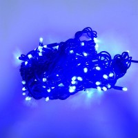 Гирлянда Уличная Нить LED 160 синяя, чёрный провод
