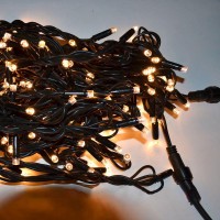 Гирлянда Уличная Нить LED 200 тёплый белый, чёрный провод