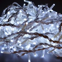 Гирлянда Уличная Штора LED 240 холодный белый, белый провод