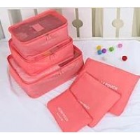 Набор дорожных МАЛИНОВЫХ органайзеров Secret Pouch. (100)