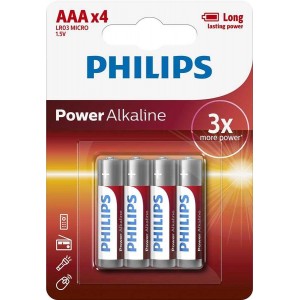 Батарейка Philips Power Alkaline AAA BLI 4 Батарейка Philips Power Alkaline AAA BLI 4