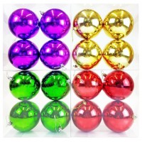 Елочные шары 4 шт в колбе "Новогодние", 100 мм