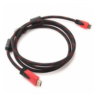 Кабель HDMI-HDMI тканевая оплетка (2 феррита) 1.5 м.