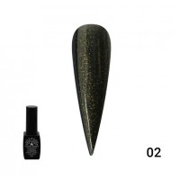 Каучуковая база для гель лака френч чёрная с шиммером 8 мл 002