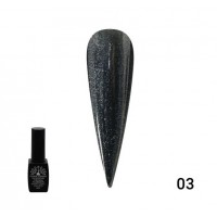 Каучуковая база для гель лака френч чёрная с шиммером 8 мл 003