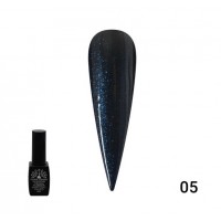 Каучуковая база для гель лака френч чёрная с шиммером 8 мл 005