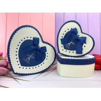 Коробка в форме сердца "Mill#6" белая 3 шт.