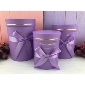 Круглая коробка "FlowerPlus" сиреневая 3 шт. Круглая коробка "FlowerPlus" сиреневая 3 шт.