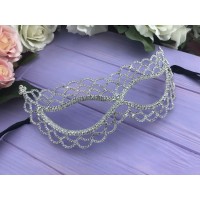 Маска серебро с камнями ажурная