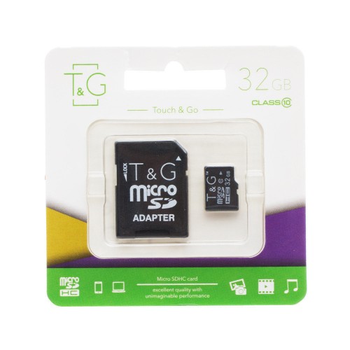 micro SDHC карта памяти T&G 32Gb class 10 с адаптером