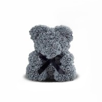 Ведмедик із троянд сірий 25 см