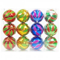 Новогодние шары "Праздник пришел", колба 3 шара, 100мм