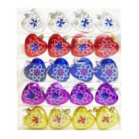 Новогодняя игрушка "Кристальные сердца", 65 мм